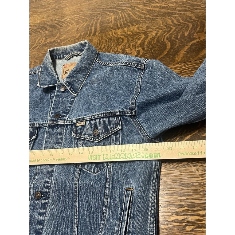 Levi Strauss Signature Denim Jacket Mens M Blue Trucker Y2K 2004 Jean Coat - Picture 9 of 10